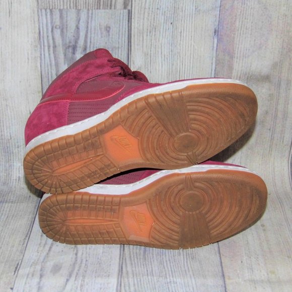 NIKE Dunk Sky High Essential Team Red Wedge Heel Sneakers Womens Size 9 - Picture 2 of 7